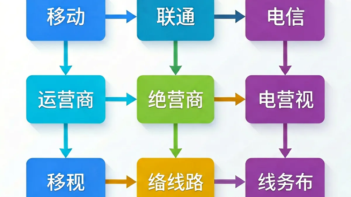 不同网络运营商用户选择俺去也新地址备用线路的推荐流程示意图